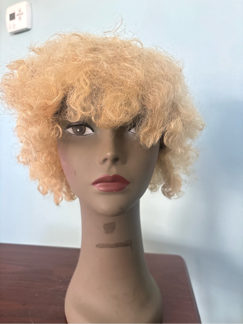 Blonde Curly Short Wig - Women Hair